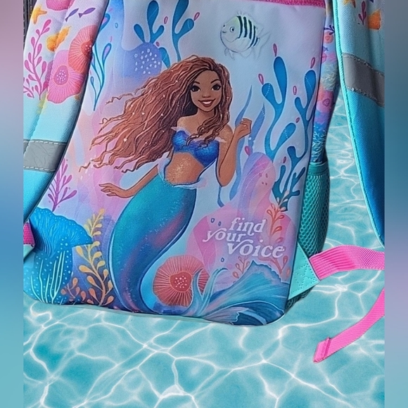 Little Mermaid Kids Ariel Sequin 17" Laptop Backpack RARE+Gift inside - Picture 11 of 17